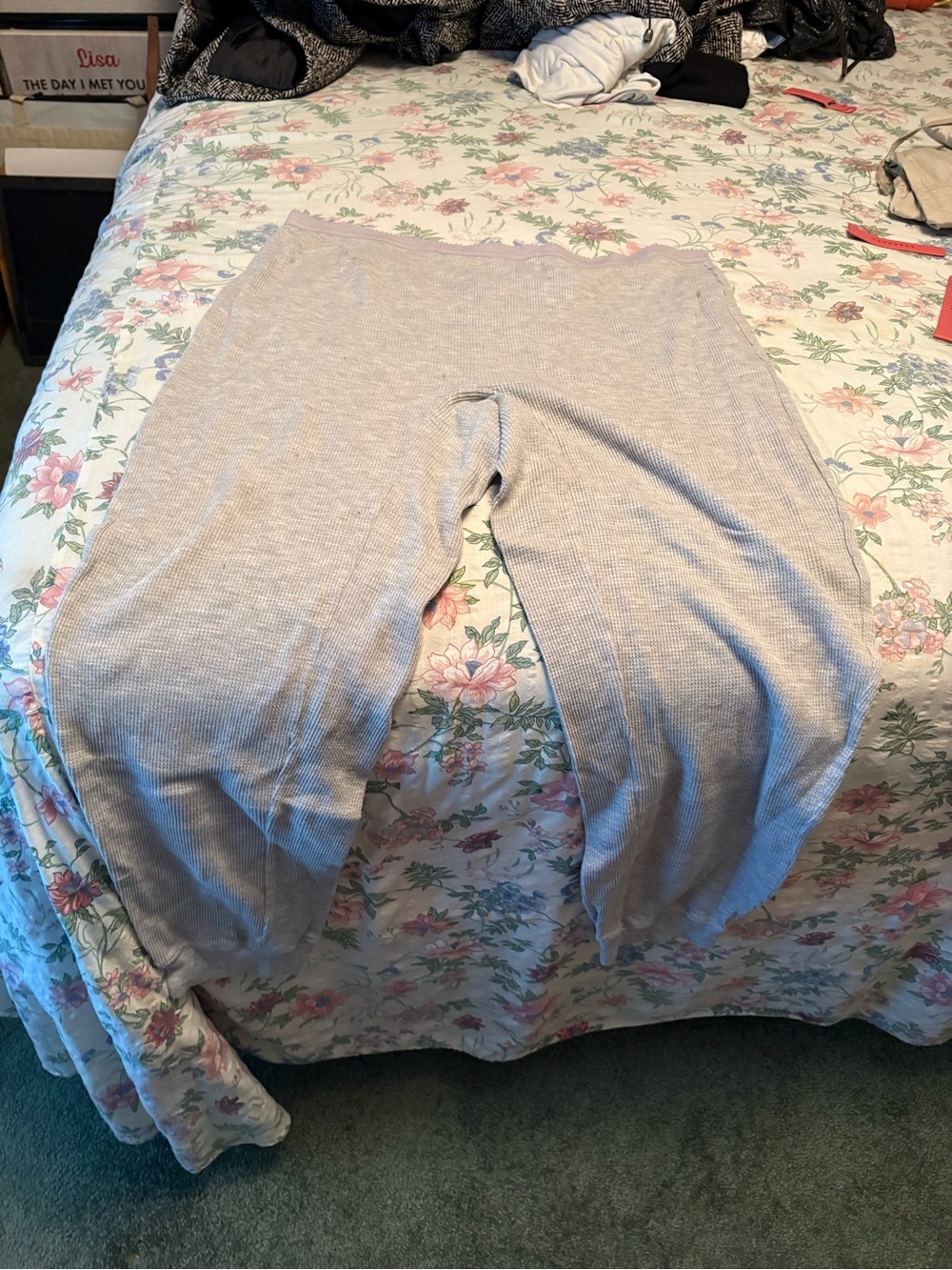 Light Gray Ribbed Lounge Pajama Pants or Insulated underwear
